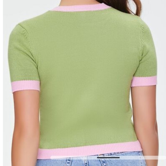 Forever 21 Vintage Inspired Springtime Daisy Floral Sweater Knit Top Womens Sz L - Picture 4 of 16